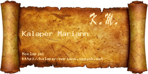 Kalaper Mariann névjegykártya